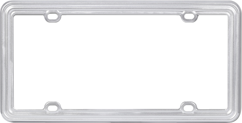 Light Silver Plastic License Plate Frame 